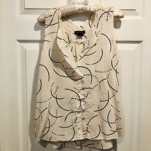 Trouve short sleeve top, flowy, black and white, medium